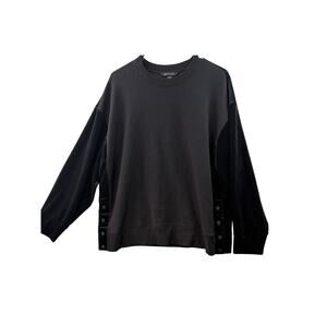 Athleta Retroplush Velvet Crewneck Sweatshirt – Black – Size L